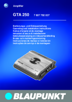 Blaupunkt GTA-250 - Owners Manual